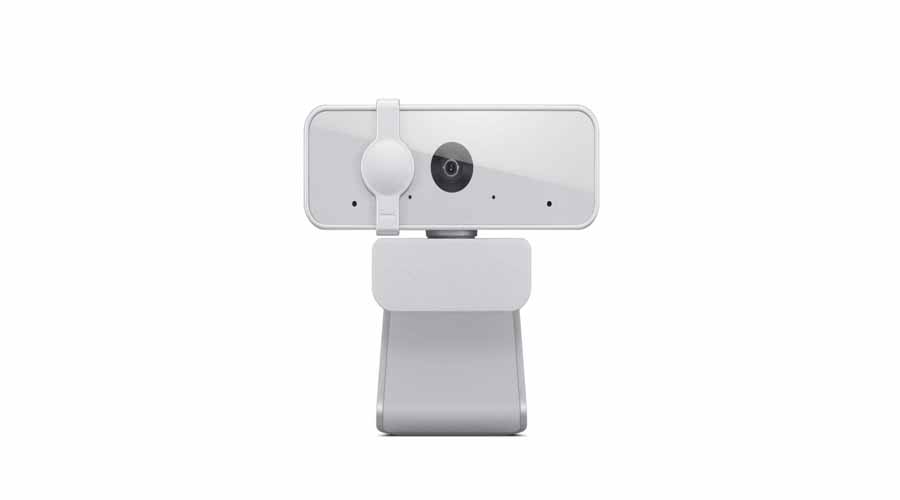 Lenovo 300 FHD Webcam with Full Stereo Dual Built-in mics | FHD 1080P 2.1 Megapixel CMOS Camera |Ultra-Wide 95 Lens, Digital Zoom | 360 Rotation | Flexible Mount, Cloud Grey