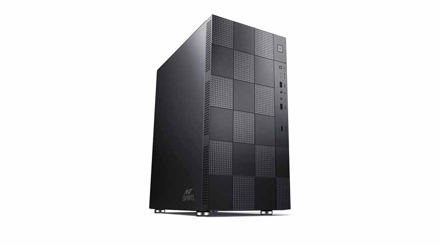 Ant Esports Elite 1000 PS Mid-Tower Computer Case/Gaming Cabinet - Black | Supports M-ATX, ITX with Pre-Installed 1 x 120mm Black Rear Fan
